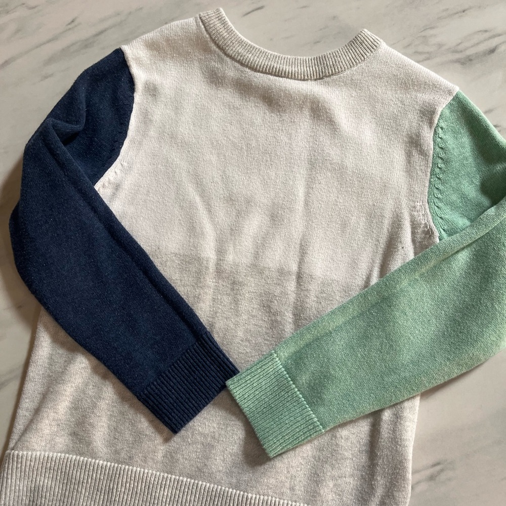Kids Colorblock Sweater - Cream, Navy, Mint